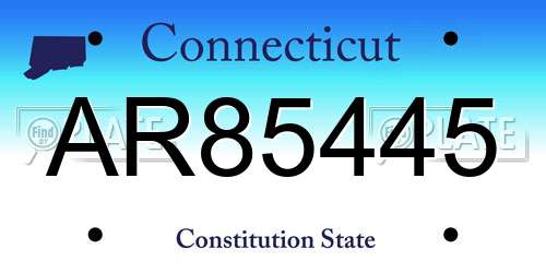 AR85445 Connecticut License Plate