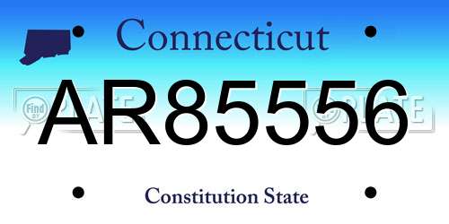AR85556 Connecticut License Plate