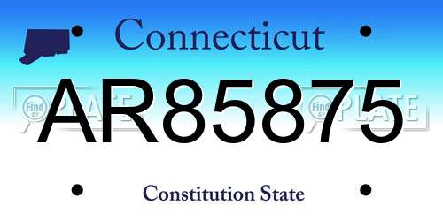 AR85875 Connecticut License Plate