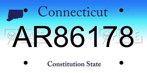 AR86178 Connecticut License Plate