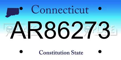AR86273 Connecticut License Plate