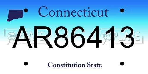 AR86413 Connecticut License Plate