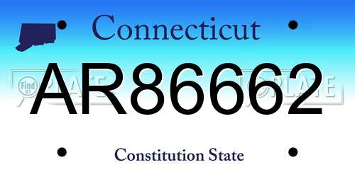 AR86662 Connecticut License Plate