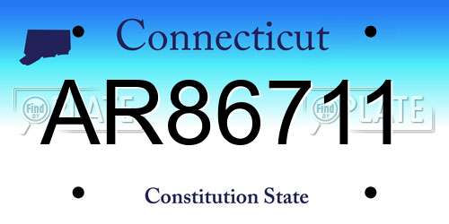 AR86711 Connecticut License Plate