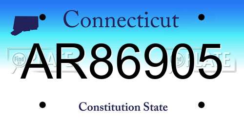 AR86905 Connecticut License Plate