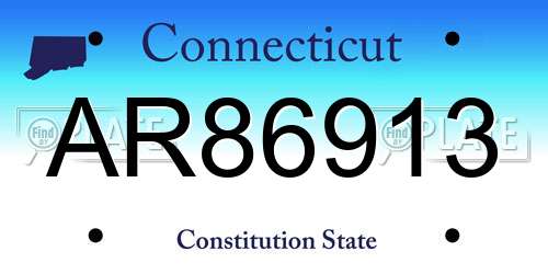 AR86913 Connecticut License Plate