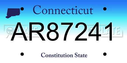 AR87241 Connecticut License Plate