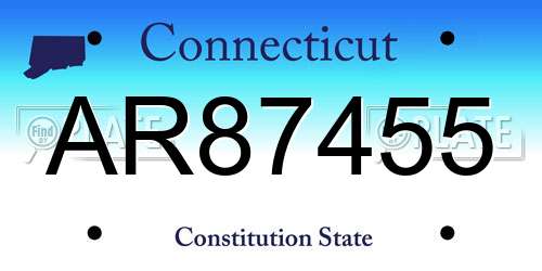 AR87455 Connecticut License Plate