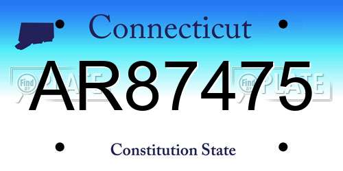 AR87475 Connecticut License Plate