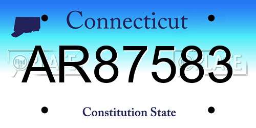 AR87583 Connecticut License Plate