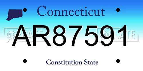 AR87591 Connecticut License Plate