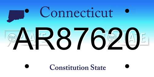 AR87620 Connecticut License Plate
