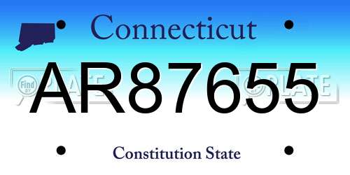 AR87655 Connecticut License Plate