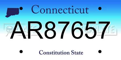 AR87657 Connecticut License Plate