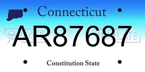 AR87687 Connecticut License Plate
