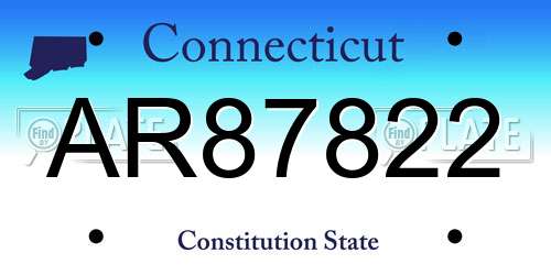 AR87822 Connecticut License Plate