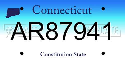 AR87941 Connecticut License Plate