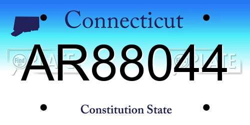 AR88044 Connecticut License Plate