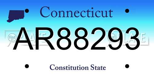 AR88293 Connecticut License Plate