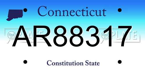 AR88317 Connecticut License Plate