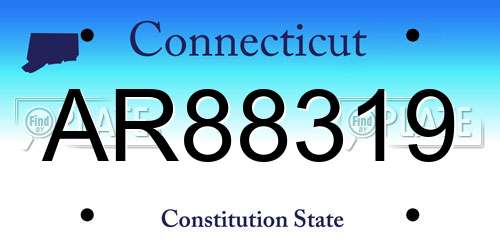 AR88319 Connecticut License Plate