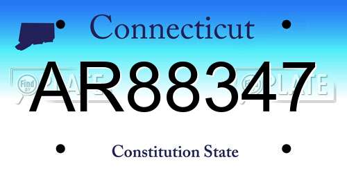 AR88347 Connecticut License Plate