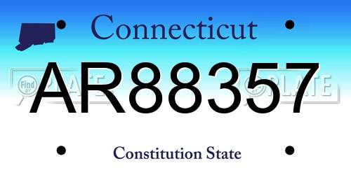 AR88357 Connecticut License Plate