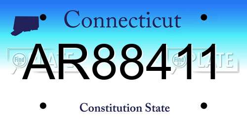 AR88411 Connecticut License Plate