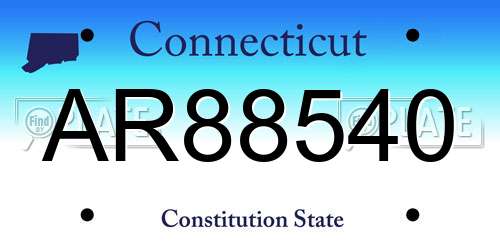 AR88540 Connecticut License Plate