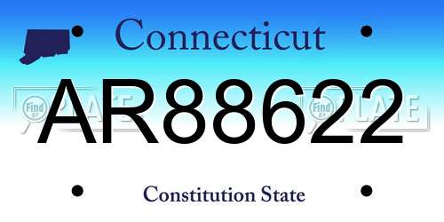 AR88622 Connecticut License Plate