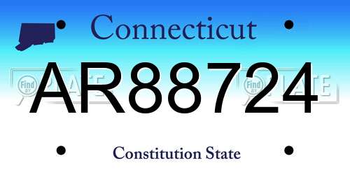 AR88724 Connecticut License Plate