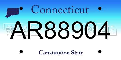 AR88904 Connecticut License Plate