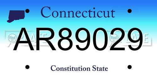 AR89029 Connecticut License Plate