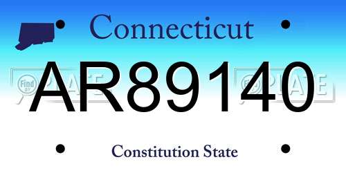 AR89140 Connecticut License Plate