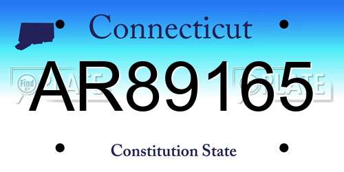 AR89165 Connecticut License Plate