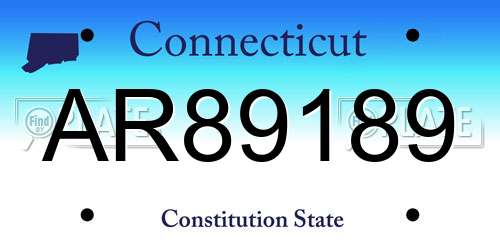 AR89189 Connecticut License Plate