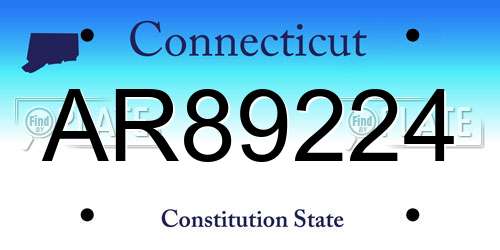 AR89224 Connecticut License Plate
