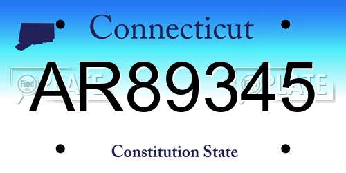 AR89345 Connecticut License Plate
