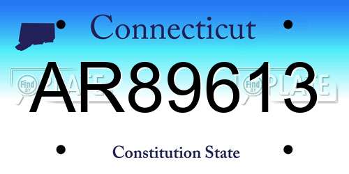 AR89613 Connecticut License Plate