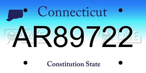 AR89722 Connecticut License Plate