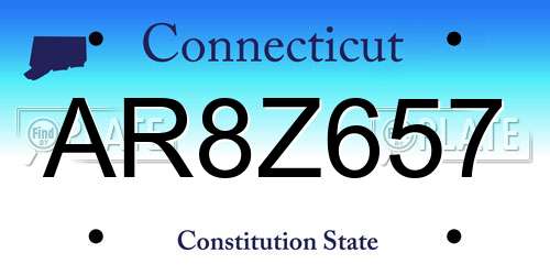 AR8Z657 Connecticut License Plate