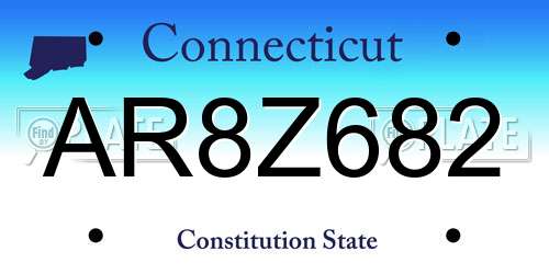 AR8Z682 Connecticut License Plate