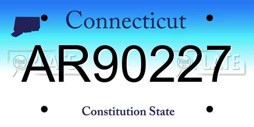 AR90227 Connecticut License Plate