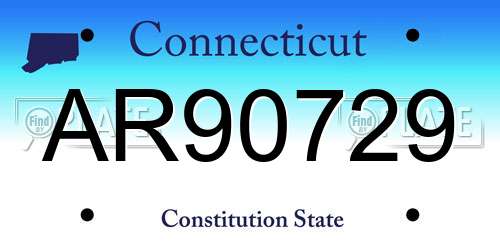 AR90729 Connecticut License Plate