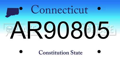 AR90805 Connecticut License Plate
