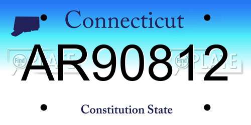 AR90812 Connecticut License Plate