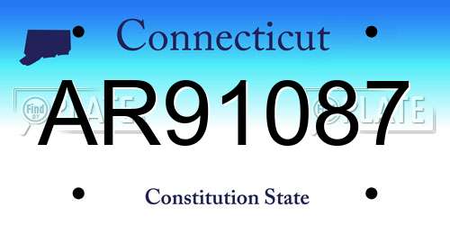 AR91087 Connecticut License Plate