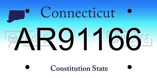 AR91166 Connecticut License Plate