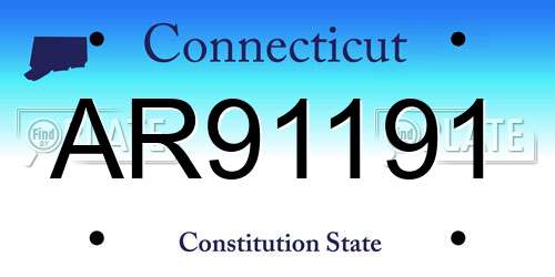 AR91191 Connecticut License Plate
