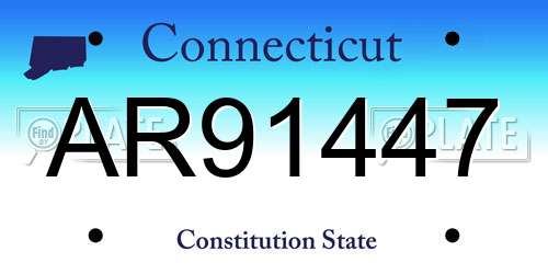 AR91447 Connecticut License Plate